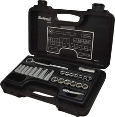 Blackhawk by Proto - 24 Piece 3/8" Drive Deep Well Socket Set - 6 Points, 5/8" to 5/8" 7mm to 19mm Range, Metric Measurement Standard - Exact Tool & Supply