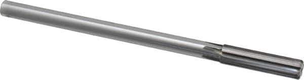 Made in USA - 1/2" Carbide-Tipped 6 Flute Chucking Reamer - Straight Flute, 2" Straight Shank, 2" Flute Length, 8" OAL - Exact Tool & Supply