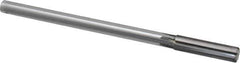 Made in USA - 1/2" Carbide-Tipped 6 Flute Chucking Reamer - Straight Flute, 2" Straight Shank, 2" Flute Length, 8" OAL - Exact Tool & Supply