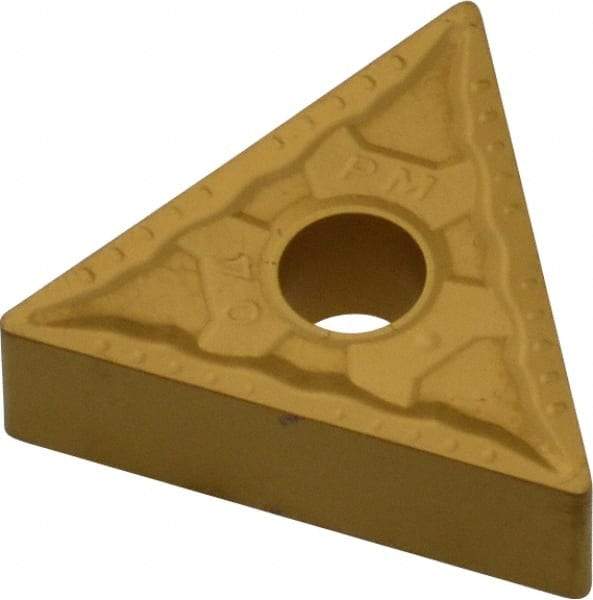 Interstate - TNMG331 Grade TCN55 Carbide Turning Insert - TiN Finish, 60° Triangle, 3/8" Inscr Circle, 3/16" Thick, 1/64" Corner Radius - Exact Tool & Supply