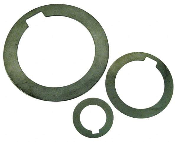 Made in USA - 0.078" Long x 3/16" Wide Notch, 0.02" Thick Internal Notched Washer - 301-304 Stainless Steel, 3/4" ID, 1-1/8" OD - Exact Tool & Supply