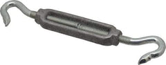 Made in USA - 112 Lb Load Limit, 5/16" Thread Diam, 2-9/16" Take Up, Aluminum Hook & Hook Turnbuckle - 3-7/16" Body Length, 7/32" Neck Length, 6-3/4" Closed Length - Exact Tool & Supply