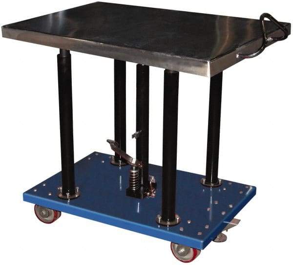 Vestil - 2,000 Lb Capacity Manual Hydraulic Post Lift Table - 36" to 54" Lift Height, 48" Platform Length x 32" Platform Width - Exact Tool & Supply