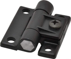 80/20 Inc. - 2-1/2" Long x 2-1/4" Wide x 0.77" Thick, Adjustable Hinge - Black Acetal - Exact Tool & Supply