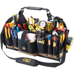 CLC - 43 Pocket Black & Khaki Polyester Tool Tote - 12" Wide x 2-1/2" Deep x 7" High - Exact Tool & Supply