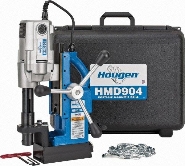 Hougen - 3/4" Chuck, 2" Travel, Portable Magnetic Drill Press - 450 RPM, 9 Amps, 1035 Watts, 115 Volts - Exact Tool & Supply