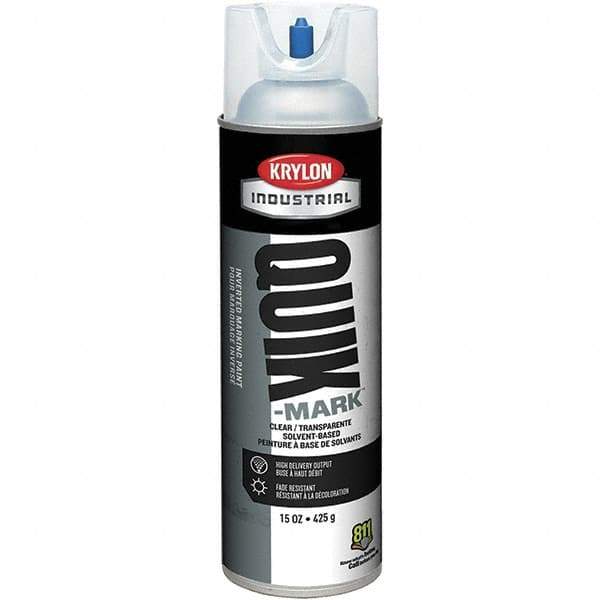Krylon - 20 fl oz Clear Marking Paint - 50 to 60 Sq Ft Coverage, Solvent-Based Formula - Exact Tool & Supply