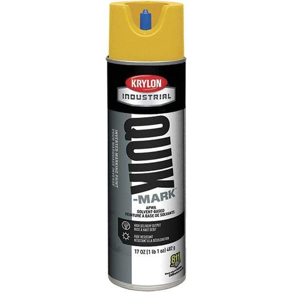 Krylon - 20 fl oz Yellow Marking Paint - 50 to 60 Sq Ft Coverage, Solvent-Based Formula - Exact Tool & Supply