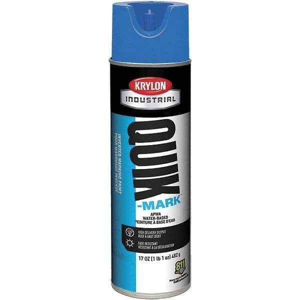 Krylon - 20 fl oz Blue Marking Paint - 50 to 60 Sq Ft Coverage, Water-Based Formula - Exact Tool & Supply