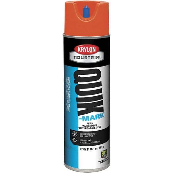 Krylon - 20 fl oz Orange Marking Paint - 50 to 60 Sq Ft Coverage, Water-Based Formula - Exact Tool & Supply