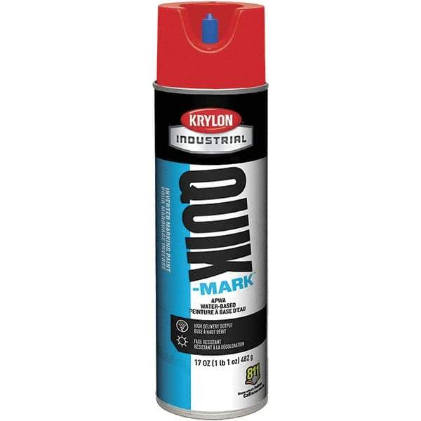 Krylon - 20 fl oz Red Marking Paint - 50 to 60 Sq Ft Coverage, Water-Based Formula - Exact Tool & Supply