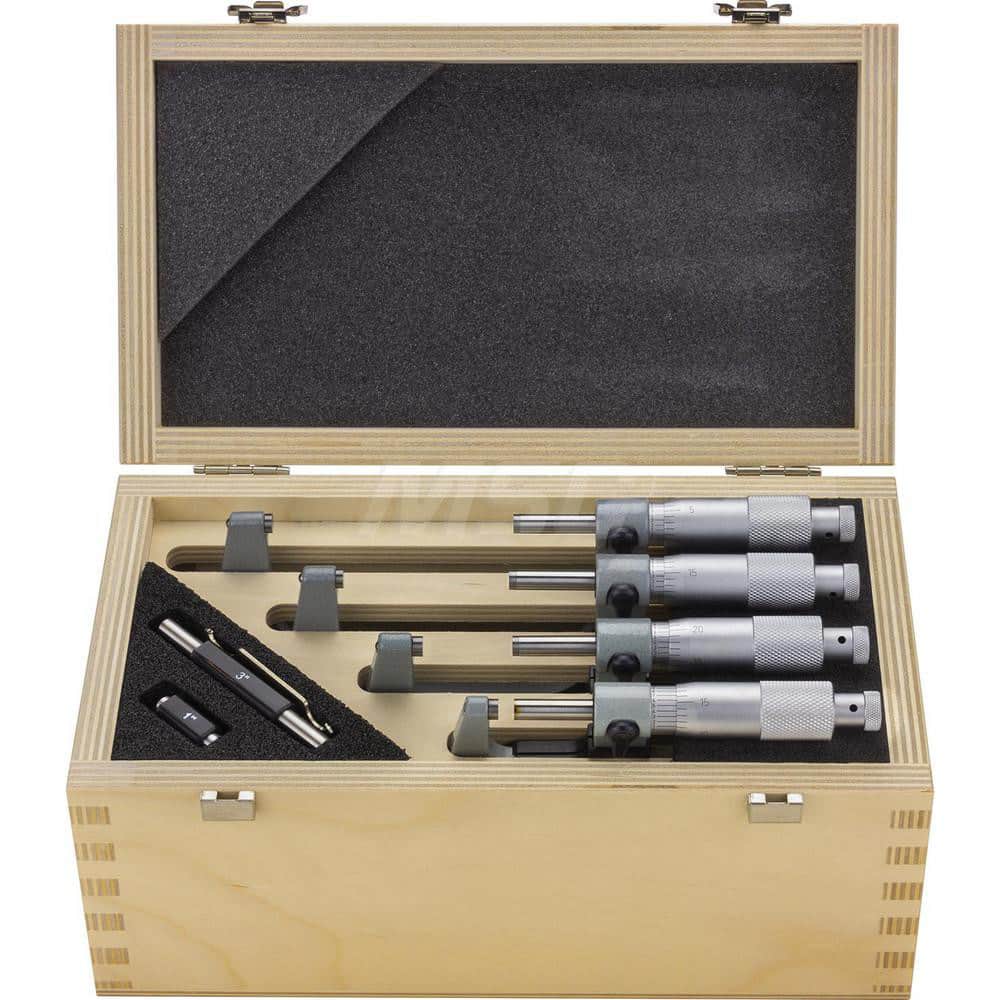 Mahr - Mechanical Outside Micrometers; Minimum Measurement (mm): 0 ; Minimum Measurement (Inch): 0 ; Minimum Measurement (Decimal Inch): 0 ; Maximum Measurement (mm): 200 ; Maximum Measurement (Inch): 8 ; Graduation (mm): 0.0025 - Exact Tool & Supply