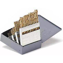 Titan USA - Drill Bit Sets; System of Measurement: Inch ; Drill Bit Material: Cobalt ; Drill Bit Set Type: Jobber Length Drill Bits ; Minimum Drill Bit Size (Wire): #60 ; Maximum Drill Bit Size (Wire): #1 ; Drill Point Angle: 135 - Exact Tool & Supply