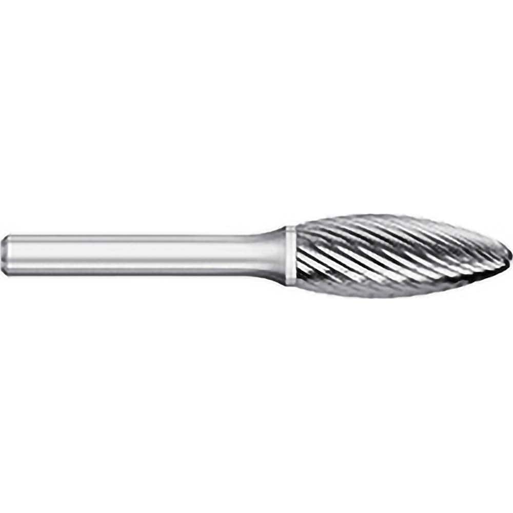 Titan USA - Burrs; Head Shape: Flame ; Industry Specification: SH-6 ; Tooth Style: Single Cut ; Cutting Diameter (Inch): 5/8 ; Cutting Diameter (Decimal Inch): 0.6250 ; Shank Diameter (Inch): 1/4 - Exact Tool & Supply