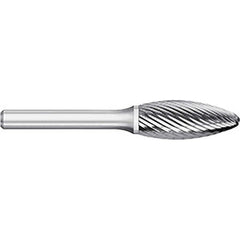 Titan USA - Burrs; Head Shape: Flame ; Industry Specification: SH-6 ; Tooth Style: Single Cut ; Cutting Diameter (Inch): 5/8 ; Cutting Diameter (Decimal Inch): 0.6250 ; Shank Diameter (Inch): 1/4 - Exact Tool & Supply