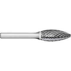 Titan USA - Burrs; Head Shape: Flame ; Industry Specification: SH-6 ; Tooth Style: Double Cut ; Cutting Diameter (Inch): 5/8 ; Cutting Diameter (Decimal Inch): 0.6250 ; Shank Diameter (Inch): 1/4 - Exact Tool & Supply