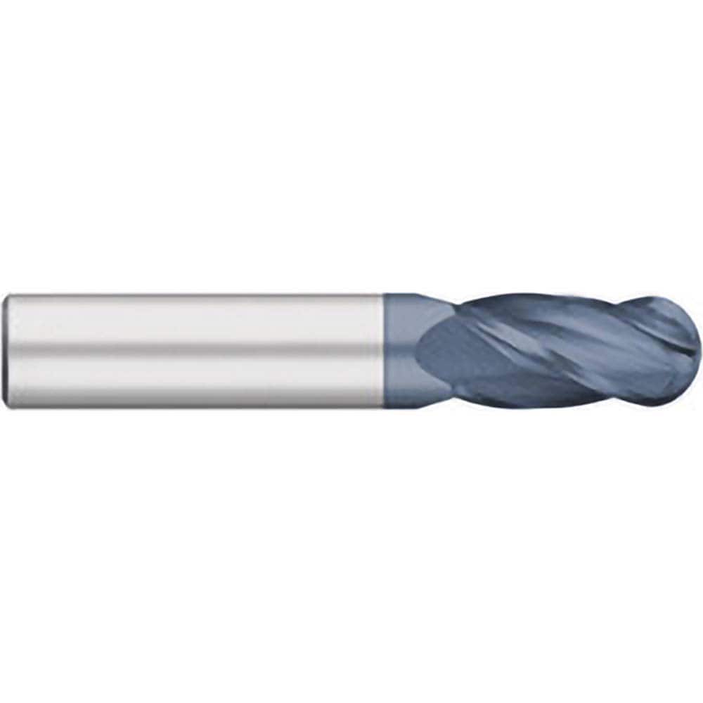 Titan USA - Ball End Mills; Mill Diameter (Decimal Inch): 0.0938 ; Number of Flutes: 4 ; Length of Cut (Inch): 3/8 ; Length of Cut (Decimal Inch): 0.3750 ; Material: Solid Carbide ; Overall Length (Inch): 1-1/2 - Exact Tool & Supply
