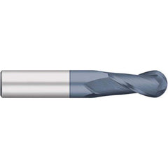 Titan USA - Ball End Mills; Mill Diameter (Decimal Inch): 0.3906 ; Number of Flutes: 2 ; Length of Cut (Inch): 1 ; Length of Cut (Decimal Inch): 1.0000 ; Material: Solid Carbide ; Overall Length (Inch): 2-3/4 - Exact Tool & Supply