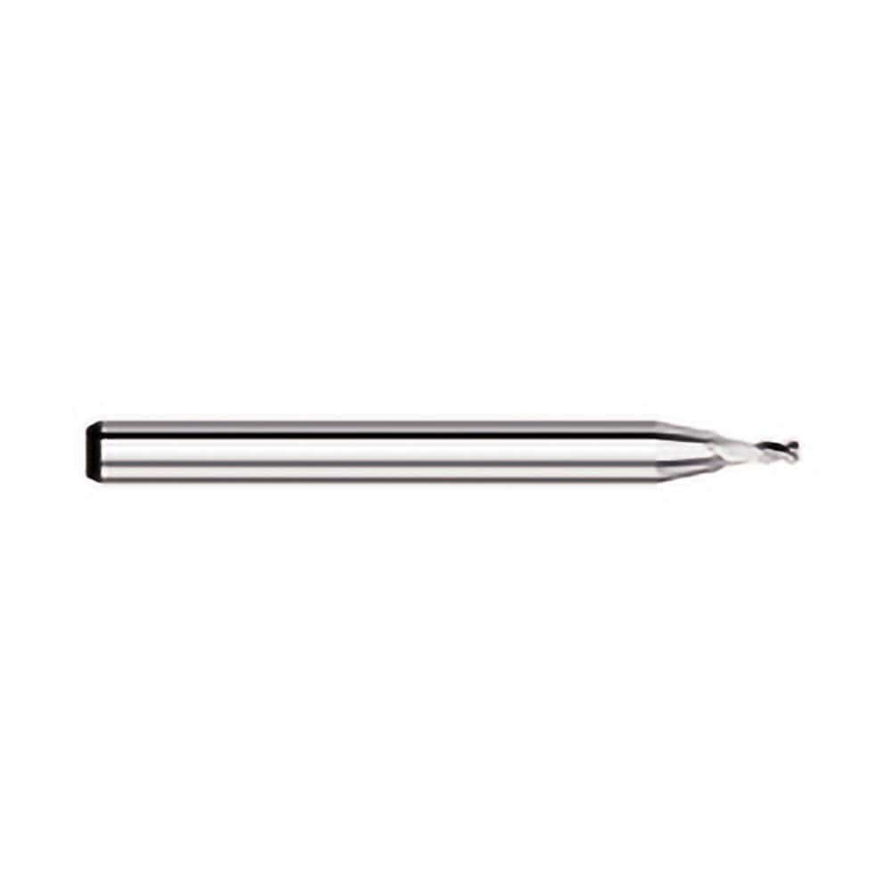 Corner Radius End Mill: 3/64″ Dia, 0.071″ LOC, 0.005″ Radius, 4 Flutes, Solid Carbide 1-1/2″ OAL, 1/8″ Shank Dia, 30 ° Helix, Bright/Uncoated, Corner Radius End, Centercutting