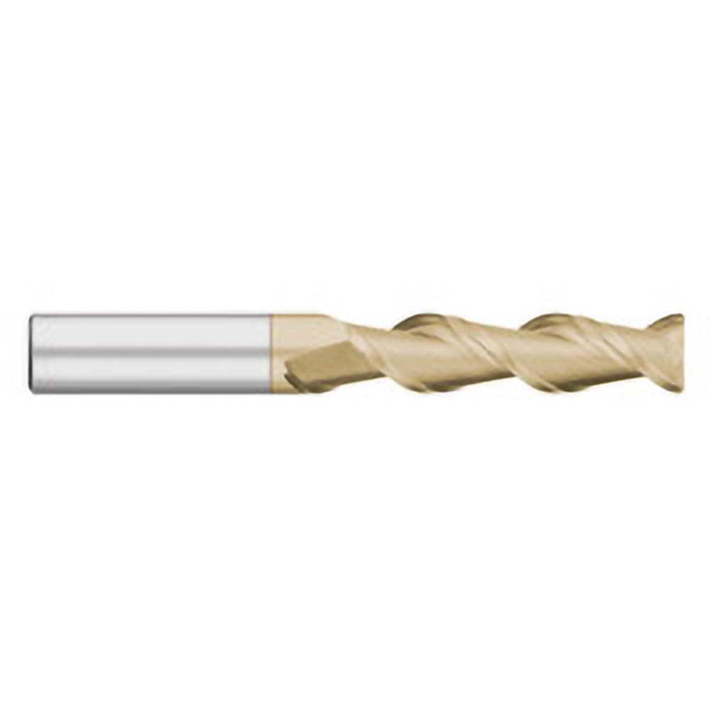 Corner Radius End Mill: 3/8″ Dia, 1-1/2″ LOC, 0.02″ Radius, 2 Flutes, Solid Carbide 4″ OAL, 3/8″ Shank Dia, 45 ° Helix, ZrN Coated, Corner Radius End, Centercutting