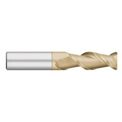 Corner Radius End Mill: 1/2″ Dia, 1-1/4″ LOC, 0.04″ Radius, 2 Flutes, Solid Carbide 3″ OAL, 1/2″ Shank Dia, 45 ° Helix, ZrN Coated, Corner Radius End, Centercutting