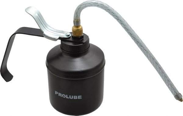 PRO-LUBE - 500 mL Capcity, 9" Long Flexible Spout, Lever-Type Oiler - Steel Pump, Steel Body, Powder Coated - Exact Tool & Supply