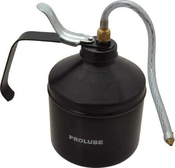 PRO-LUBE - 1,000 mL Capcity, 9" Long Flexible Spout, Lever-Type Oiler - Steel Pump, Steel Body, Powder Coated - Exact Tool & Supply