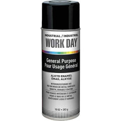 Krylon - Black, Gloss, Enamel Spray Paint - 9 to 13 Sq Ft per Can, 10 oz Container, Use on Ceramics, Glass, Metal, Plaster, Wood - Exact Tool & Supply