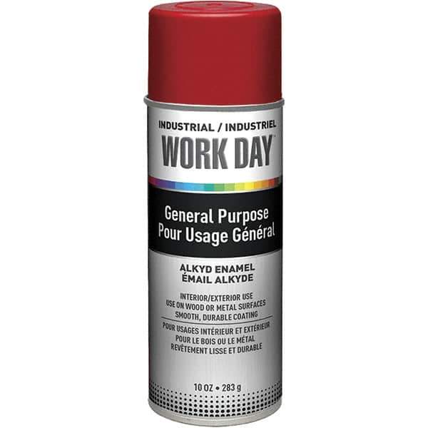 Krylon - Red, Gloss, Enamel Spray Paint - 9 to 13 Sq Ft per Can, 10 oz Container, Use on Ceramics, Glass, Metal, Plaster, Wood - Exact Tool & Supply