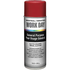 Krylon - Red, Gloss, Enamel Spray Paint - 9 to 13 Sq Ft per Can, 10 oz Container, Use on Ceramics, Glass, Metal, Plaster, Wood - Exact Tool & Supply