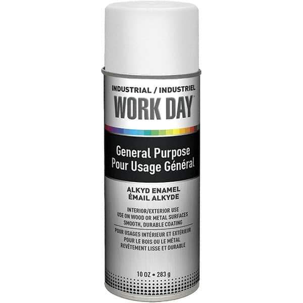 Krylon - White, Gloss, Enamel Spray Paint - 9 to 13 Sq Ft per Can, 10 oz Container, Use on Ceramics, Glass, Metal, Plaster, Wood - Exact Tool & Supply