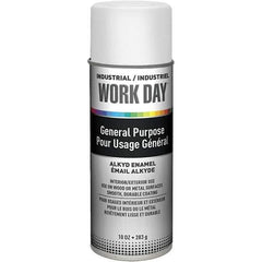 Krylon - White, Gloss, Enamel Spray Paint - 9 to 13 Sq Ft per Can, 10 oz Container, Use on Ceramics, Glass, Metal, Plaster, Wood - Exact Tool & Supply