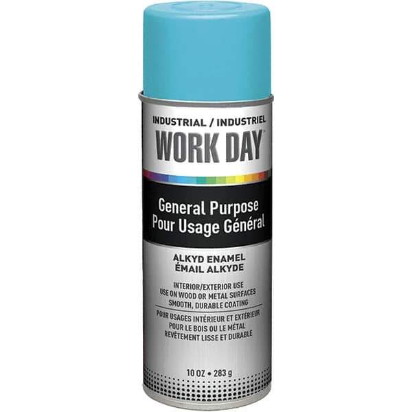 Krylon - Sky Blue, Gloss, Enamel Spray Paint - 9 to 13 Sq Ft per Can, 10 oz Container, Use on Ceramics, Glass, Metal, Plaster, Wood - Exact Tool & Supply