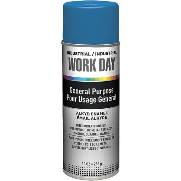 Krylon - True Blue, Gloss, Enamel Spray Paint - 9 to 13 Sq Ft per Can, 10 oz Container, Use on Ceramics, Glass, Metal, Plaster, Wood - Exact Tool & Supply