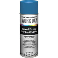 Krylon - True Blue, Gloss, Enamel Spray Paint - 9 to 13 Sq Ft per Can, 10 oz Container, Use on Ceramics, Glass, Metal, Plaster, Wood - Exact Tool & Supply