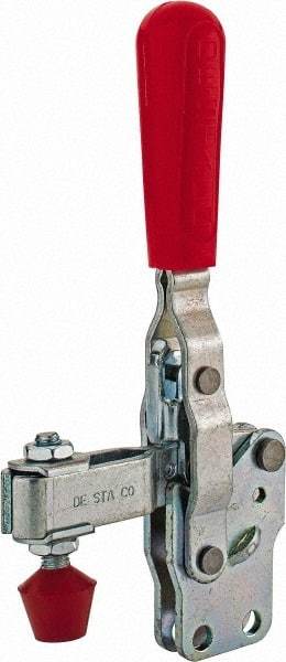De-Sta-Co - 375 Lb Holding Capacity, Vertical Handle, Manual Hold Down Toggle Clamp - 57° Handle Movement, 99° Bar Opening, U-Bar, Straight Base, Carbon Steel - Exact Tool & Supply