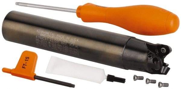 Kennametal - 32mm Cutting Diam, 32mm Shank Diam, 1.26" Max Depth of Cut, Straight Shank Indexable Copy End Mill - 3 Inserts, RP.T 1204M0.. Insert, Through Coolant - Exact Tool & Supply