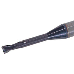 Iscar - 0.9mm, 1.35mm LOC, 4mm Shank Diam, 50mm OAL, 2 Flute, Solid Carbide Square End Mill - Single End, TiAlN Finish, Spiral Flute, 30° Helix, Right Hand Cut, Right Hand Flute - Exact Tool & Supply