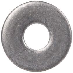 Made in USA - #2 Screw, Grade 300 Stainless Steel Standard Flat Washer - 0.094" ID x 1/4" OD, 0.016" Thick, Plain Finish, Meets Military Specifications - Exact Tool & Supply