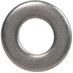 Made in USA - #8 Screw, Grade 300 Stainless Steel Standard Flat Washer - 0.188" ID x 3/8" OD, 0.065" Thick, Plain Finish, Meets Military Specifications - Exact Tool & Supply