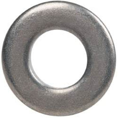 Made in USA - #8 Screw, Grade 300 Stainless Steel Standard Flat Washer - 0.188" ID x 3/8" OD, 0.065" Thick, Plain Finish, Meets Military Specifications - Exact Tool & Supply