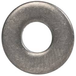 Made in USA - #8 Screw, Grade 300 Stainless Steel Standard Flat Washer - 0.188" ID x 0.438" OD, 0.065" Thick, Passivated Finish, Meets Military Specifications - Exact Tool & Supply