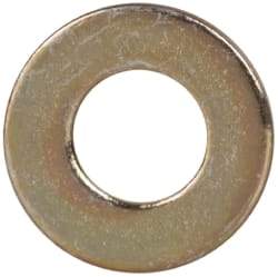 Made in USA - #4 Screw, Grade 1008/1010 Steel Standard Flat Washer - 1/8" ID x 1/4" OD, 0.02" Thick, Cadmium-Plated Finish, Meets Military Specifications - Exact Tool & Supply