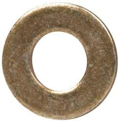 Made in USA - #5 Screw, Grade 1008/1010 Steel Standard Flat Washer - 0.141" ID x 0.281" OD, 0.03" Thick, Cadmium-Plated Finish, Meets Military Specifications - Exact Tool & Supply