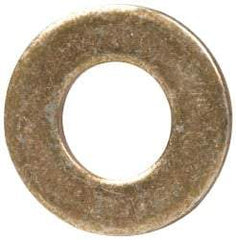 Made in USA - #6 Screw, Grade 1008/1010 Steel Standard Flat Washer - 0.156" ID x 0.312" OD, 0.03" Thick, Cadmium-Plated Finish, Meets Military Specifications - Exact Tool & Supply