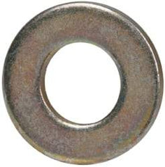 Made in USA - #8 Screw, Grade 1008/1010 Steel Standard Flat Washer - 0.188" ID x 3/8" OD, 0.042" Thick, Cadmium-Plated Finish, Meets Military Specifications - Exact Tool & Supply