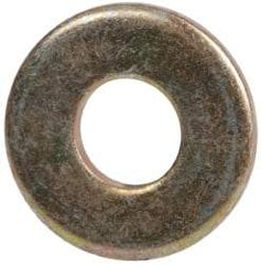 Made in USA - #8 Screw, Grade 1008/1010 Steel Standard Flat Washer - 0.188" ID x 0.438" OD, 0.06" Thick, Cadmium-Plated Finish, Meets Military Specifications - Exact Tool & Supply