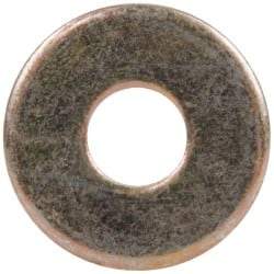 Made in USA - #8 Screw, Grade 1008/1010 Steel Standard Flat Washer - 0.188" ID x 1/2" OD, 0.06" Thick, Cadmium-Plated Finish, Meets Military Specifications - Exact Tool & Supply