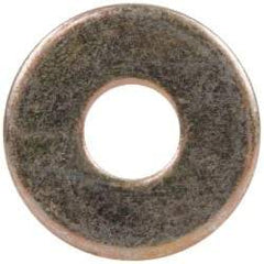 Made in USA - #8 Screw, Grade 1008/1010 Steel Standard Flat Washer - 0.188" ID x 1/2" OD, 0.06" Thick, Cadmium-Plated Finish, Meets Military Specifications - Exact Tool & Supply