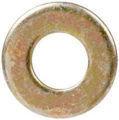 Made in USA - #10 Screw, Grade 1008/1010 Steel Standard Flat Washer - 0.219" ID x 0.438" OD, 0.042" Thick, Cadmium-Plated Finish, Meets Military Specifications - Exact Tool & Supply